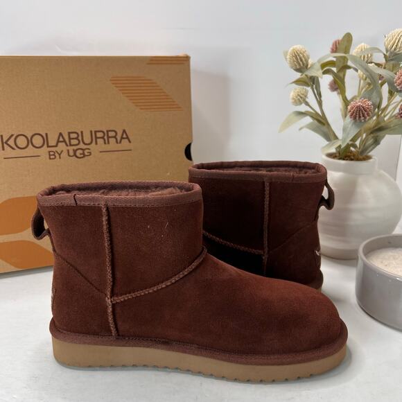 Koolaburra by UGG Koola Mini II Suede Ankle Boots Pull On Cappuccino Women 6 NWB - Picture 6 of 10